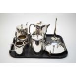 A Sheffield silver plated four-piece tea and coffee service; together with other items