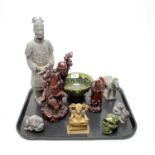 A selection of Chinese decorative figures and collectibles