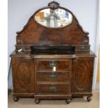 An early 20th Century scumble finish mirror backed sideboard.