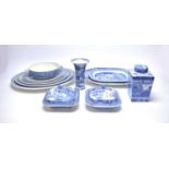 A selection of Victorian and later blue and white ceramics