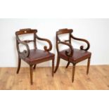 A pair of 19th Century mahogany dining chairs