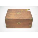 A Victorian brass bound writing box