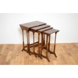 A 20th Century inlaud mahogany quartetto nest of graduated tables