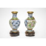 A pair of Japanese cloisonné enamel vases