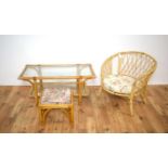 A set of retro vintage mid 20th Century bamboo furniture