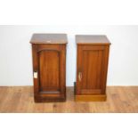 An early 20th Century mahogany pedestal bedside cabinet with another