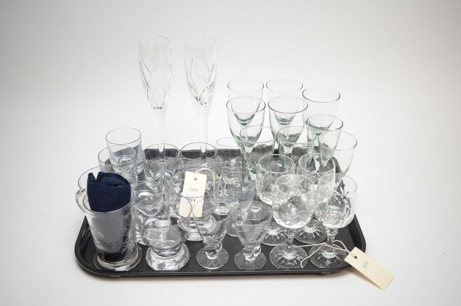 A selection of crystal and cut glass wares