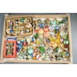 A collection of vintage Christmas decorations