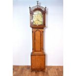 A 19th Century Victorian oak and mahogany banded longcase/grandfather clock
