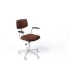 An original retro vintage industrial Danish office arm chair by Labofa