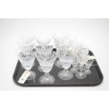 A set of nine Waterford Crystal stemmed wine glasses