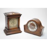 A Victorian mahogany mantel clock