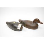 A Victorian hand painted carved wood decoy duck