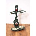 A 20th Century cast metal polychrome stick stand