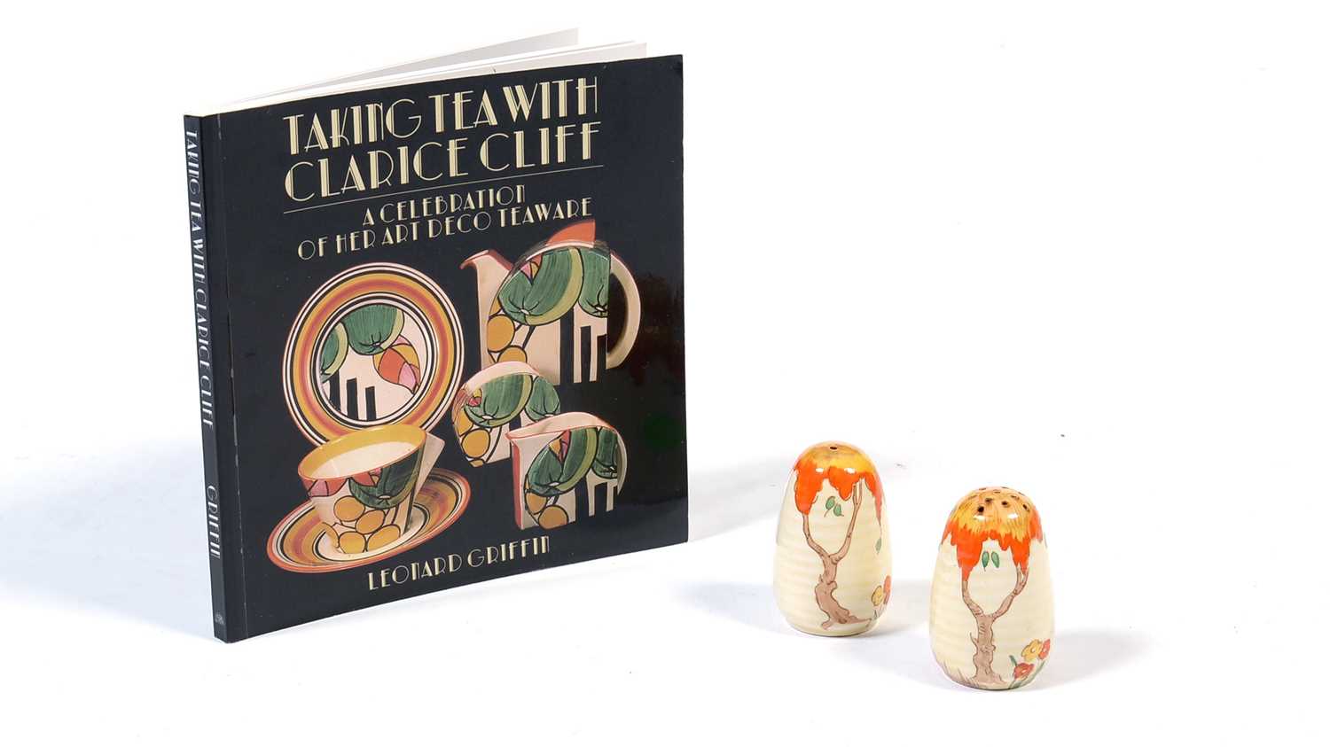 Pair Clarice Cliff Taormina salt and pepper