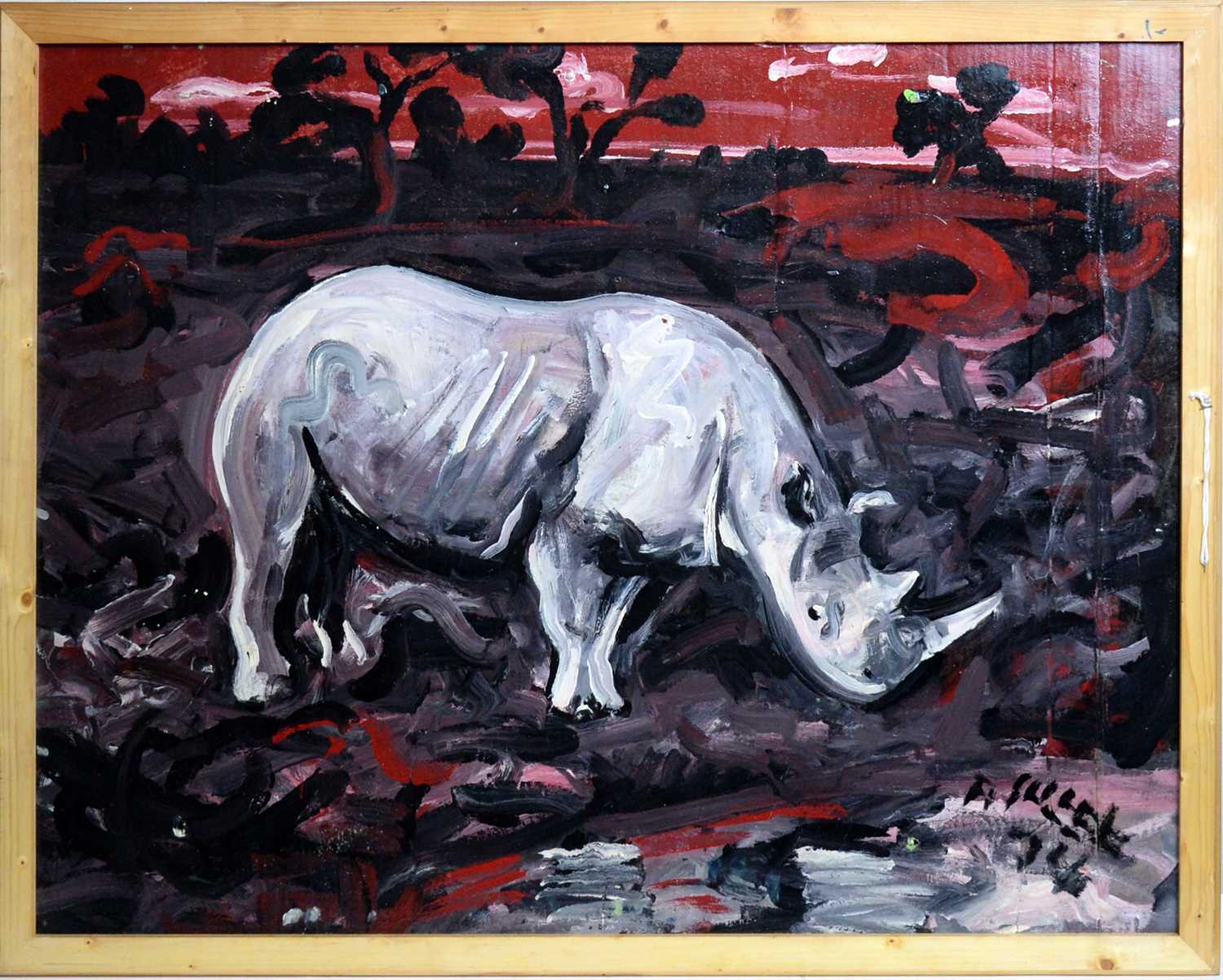 Antoni Sulek - Soldier Consumption / Grey Rhino | double-sided oil on board - Image 4 of 5