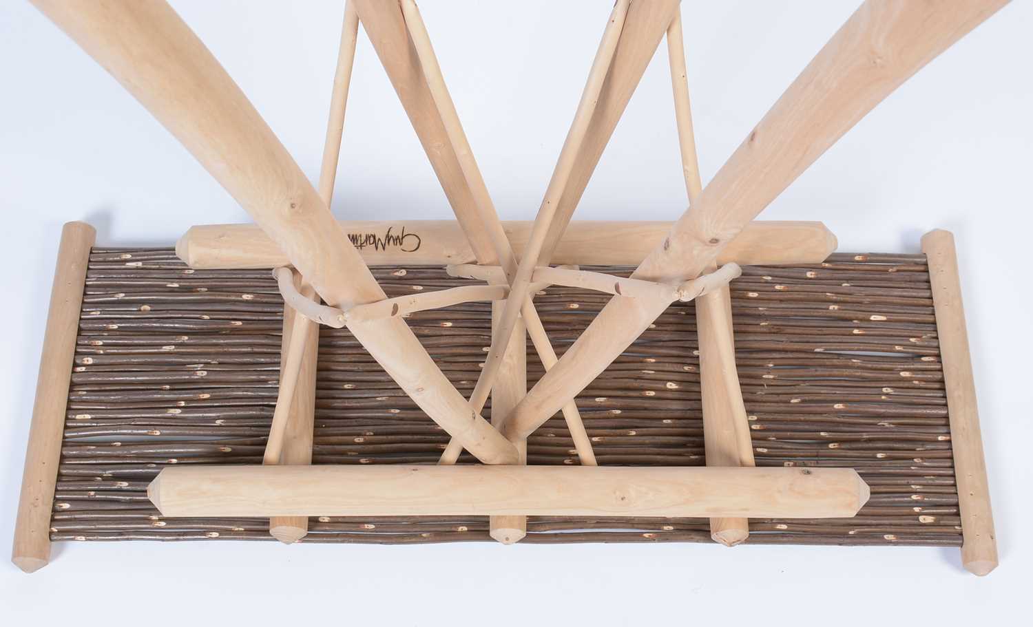 Guy Martin: a wicker and turned oak table. - Image 4 of 7