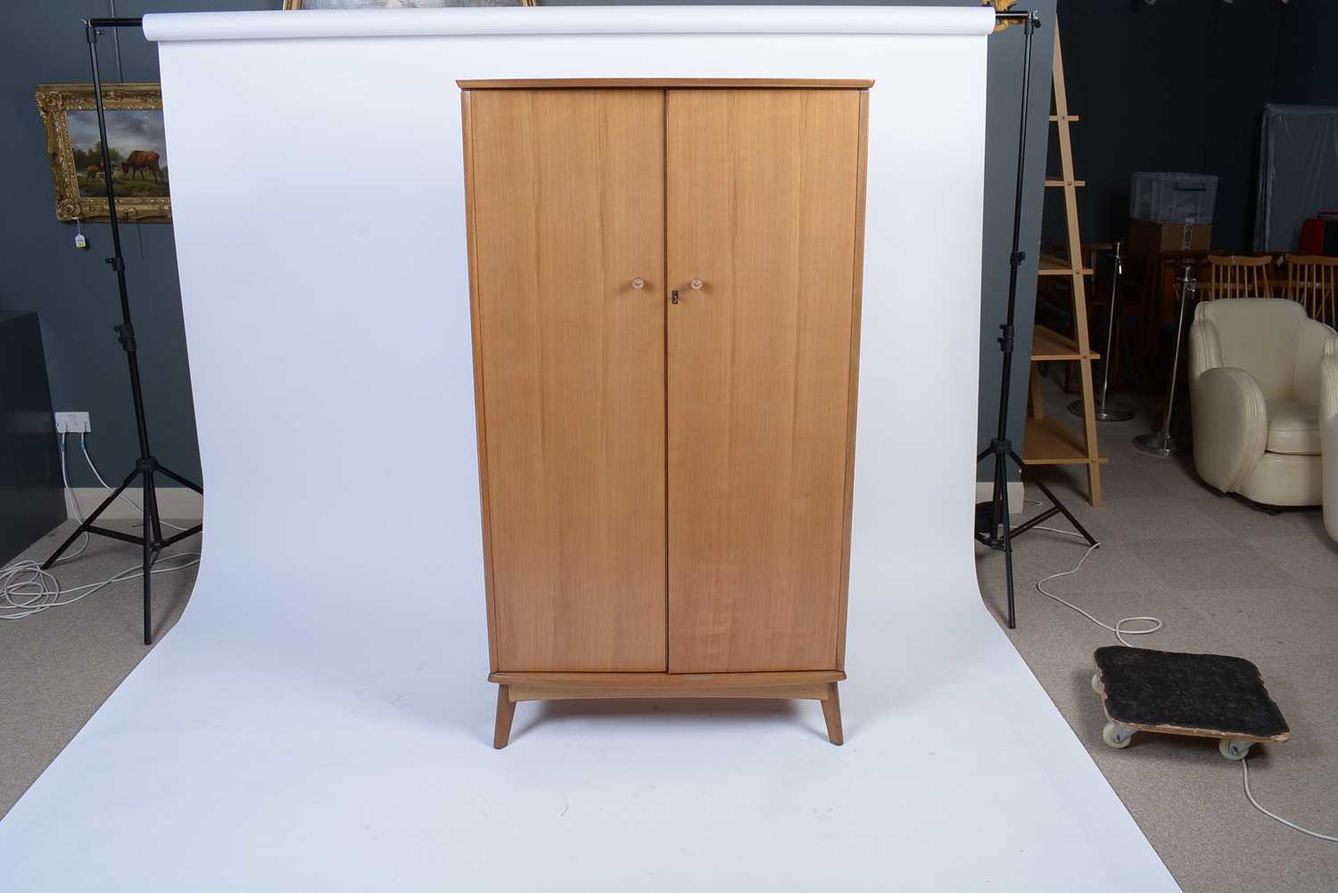 Alfred Cox for A.C. Furniture: a mid Century teak and walnut bedroom suite. - Image 13 of 20