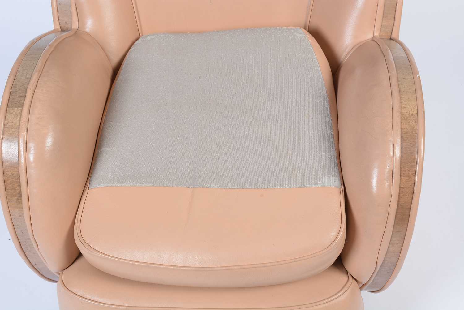 An Art Deco caramel leather 'Cloud' armchair. - Image 5 of 9