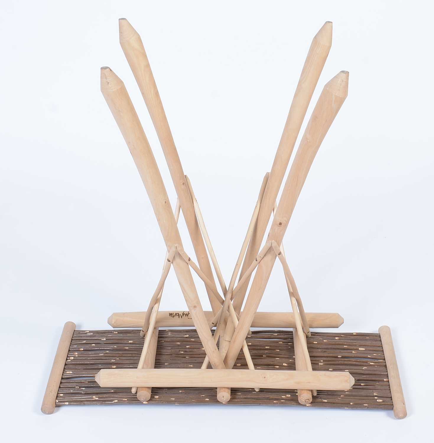 Guy Martin: a wicker and turned oak table. - Image 2 of 7