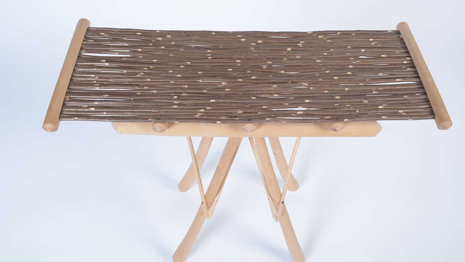 Guy Martin: a wicker and turned oak table. - Image 3 of 7