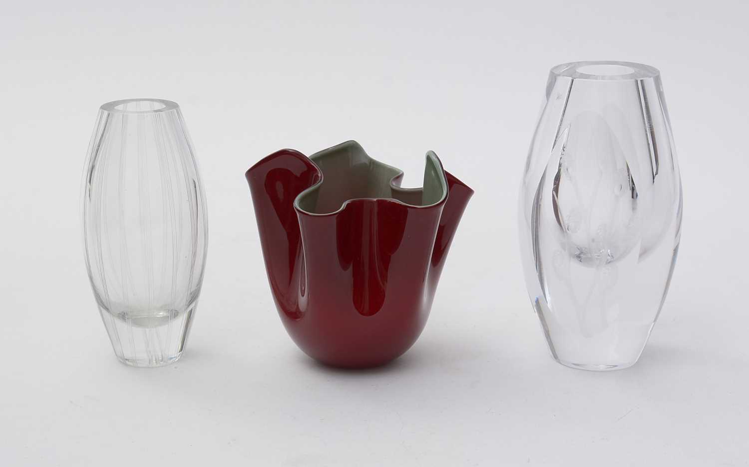 Two Scandinavian glass vases and a Venini vase - Image 11 of 11
