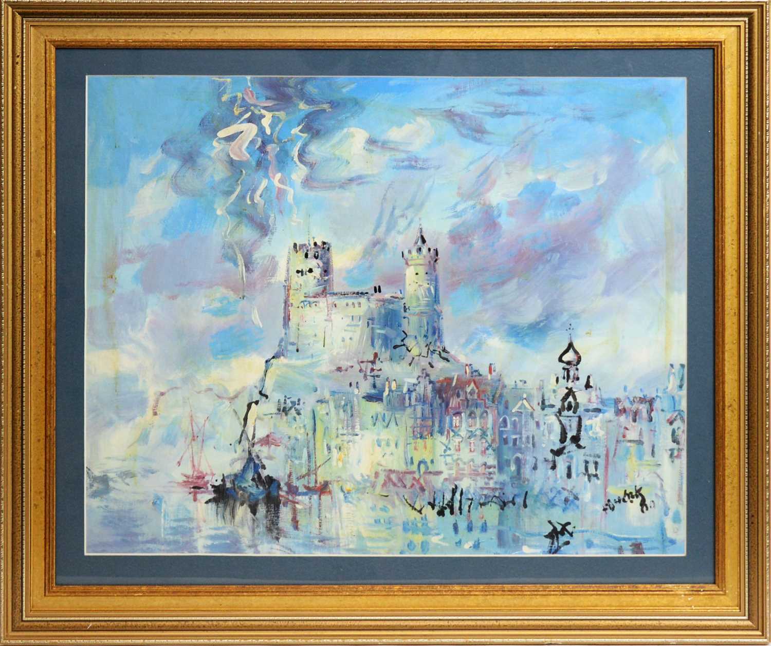 Antoni Sulek - Polish Dreamscape in Pastel Blue | oil