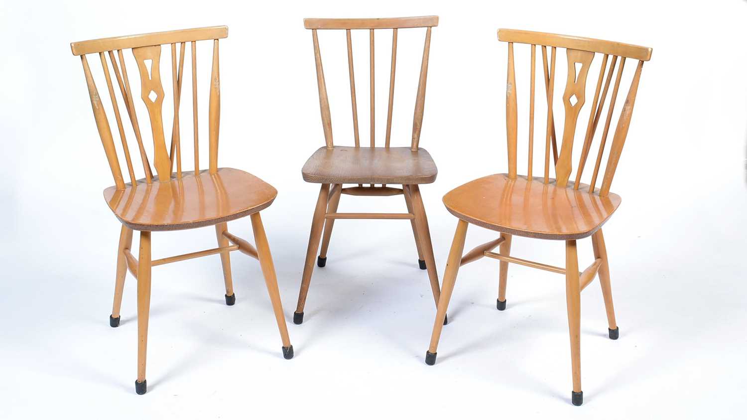 An Ercol 391 'All-Purpose' Windsor chair; and two dining chairs. - Image 7 of 12