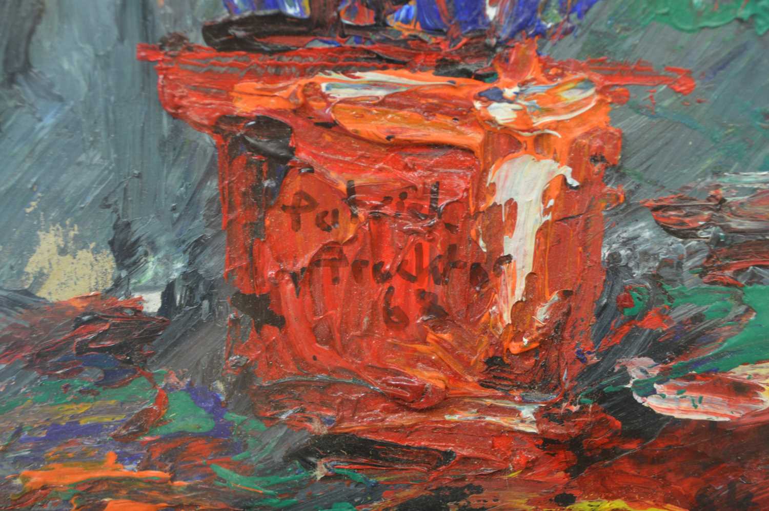 Patrick Procktor - Bouquet in a Red Vase | oil - Image 2 of 3