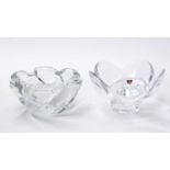 Two Orrefors heavy glass bowls