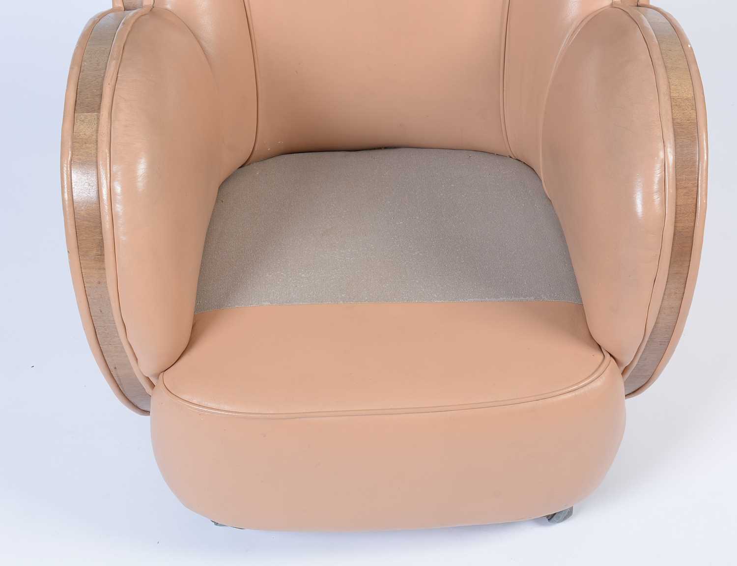 An Art Deco caramel leather 'Cloud' armchair. - Image 4 of 9