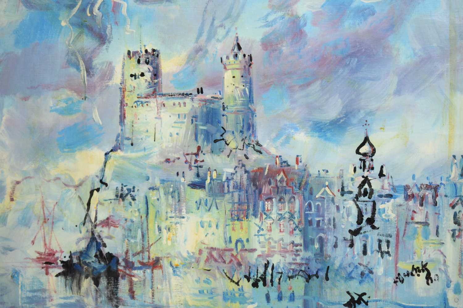 Antoni Sulek - Polish Dreamscape in Pastel Blue | oil - Image 2 of 2