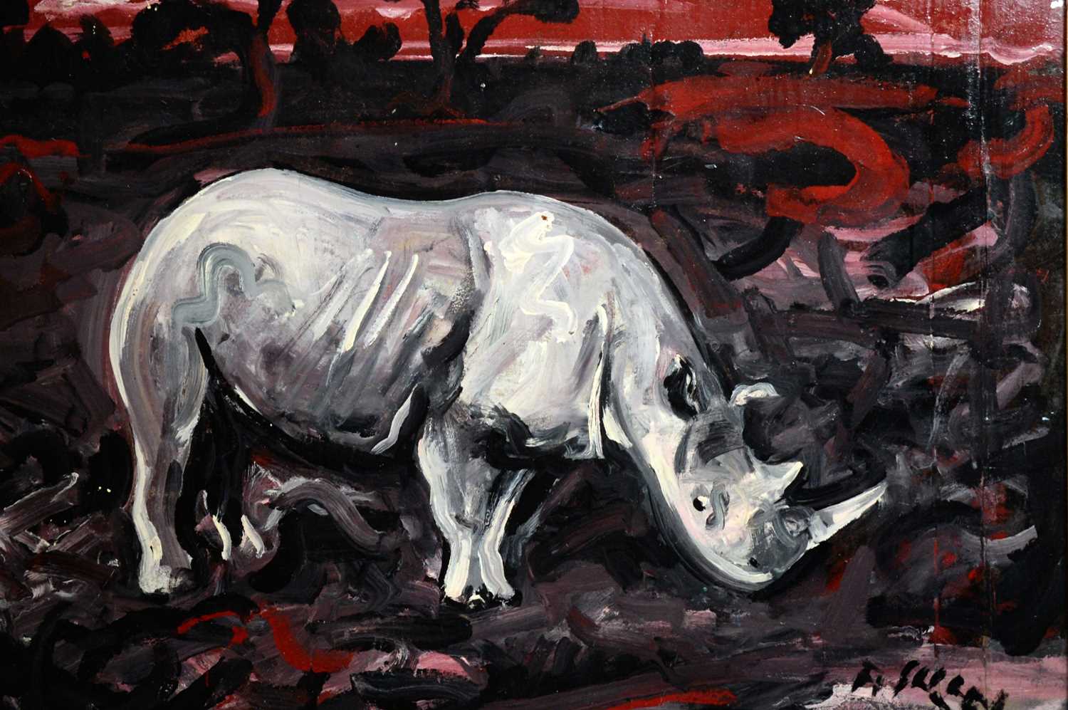Antoni Sulek - Soldier Consumption / Grey Rhino | double-sided oil on board - Image 5 of 5