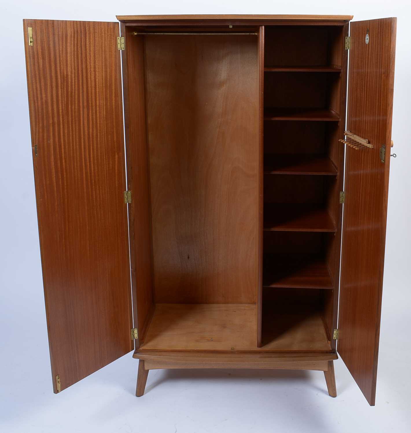 Alfred Cox for A.C. Furniture: a mid Century teak and walnut bedroom suite. - Image 16 of 20