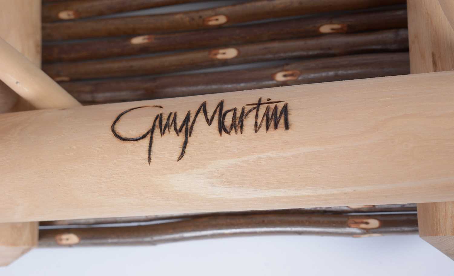 Guy Martin: a wicker and turned oak table. - Image 5 of 7