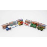 Six Matchbox 75 diecast vehicles,