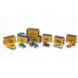 Seven Matchbox Series diecast vehicles,