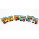 Six Matchbox Series diecast vehicles,