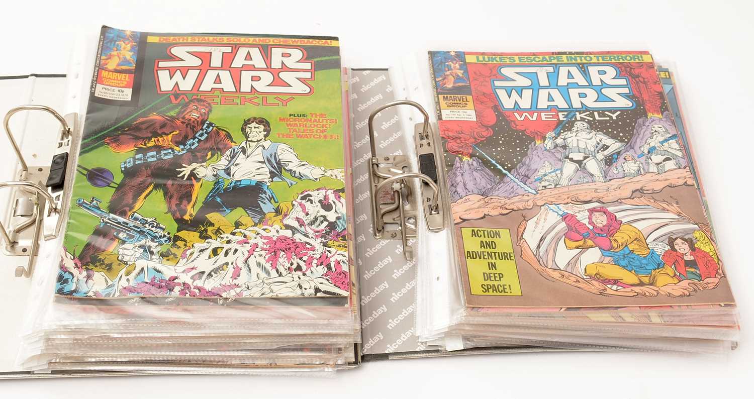 Seven binders of Star Wars The Official Fact File; annuals; comics; and two ring binders. - Image 2 of 6