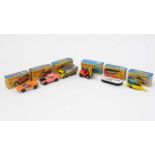 Six Matchbox Superfast diecast vehicles