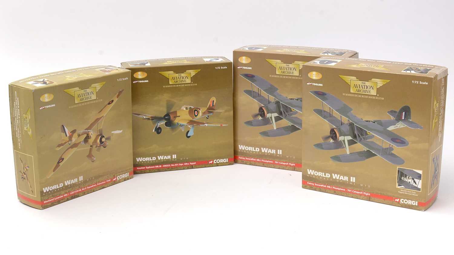 Four Corgi Aviation Archive World War II Aircraft of the NTO Series.