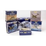 A group of six Corgi World War II Luftwaffe diecast scale model planes.