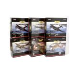 Six limited edition Corgi Aviation Archive 1:72 scale diecast model planes.