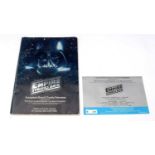 The Empire Strikes Back European Royal Charity Premier catalogue and ticket,