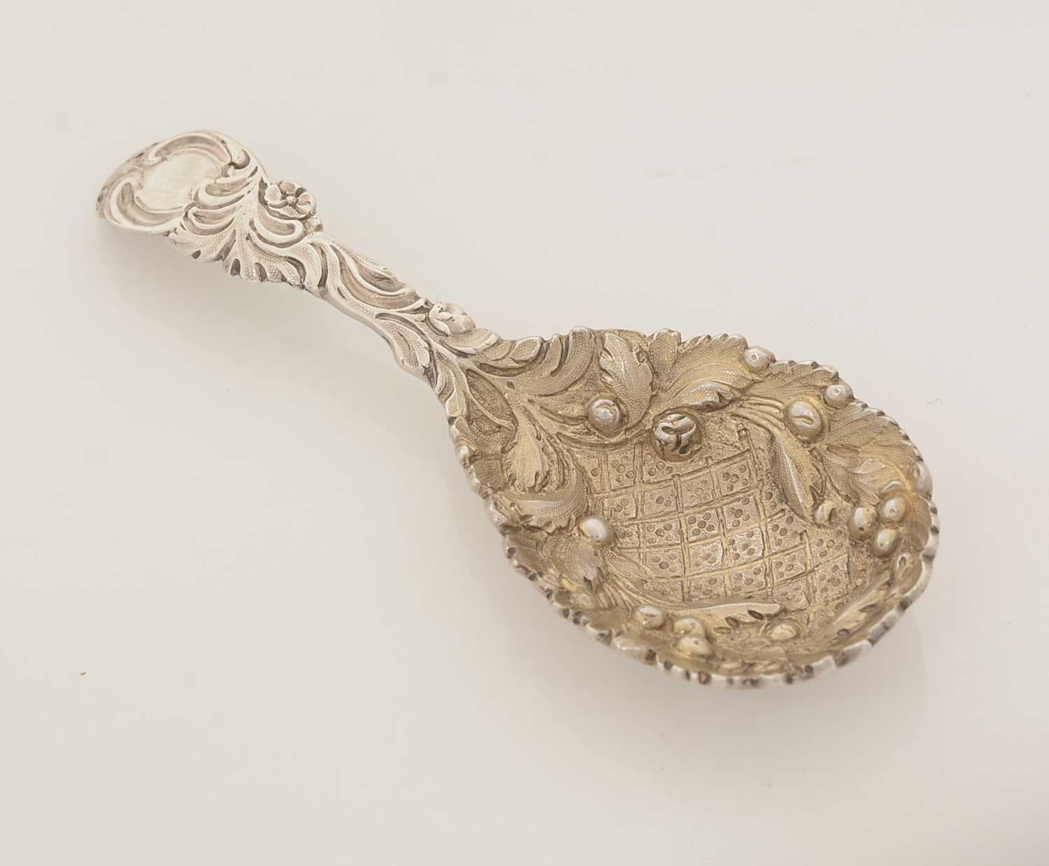 A Victorian silver cast caddy spoon. - Image 2 of 5