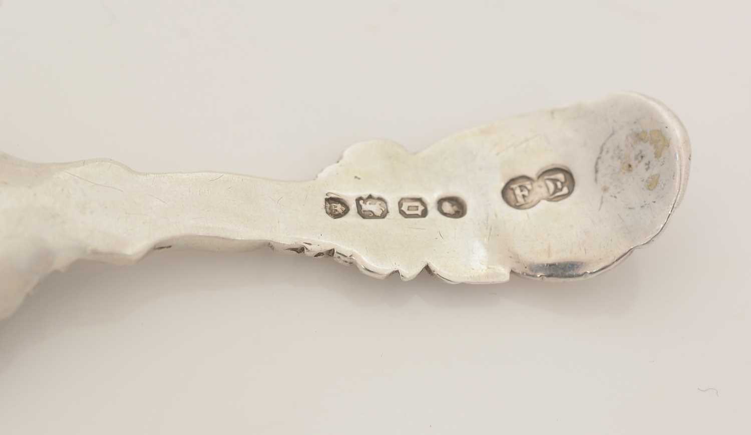 A Victorian silver cast caddy spoon. - Image 4 of 5