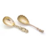 Two Victorian silver caddy spoons.