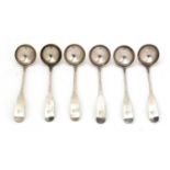 A set of six George III silver Scottish provincial toddy ladles.