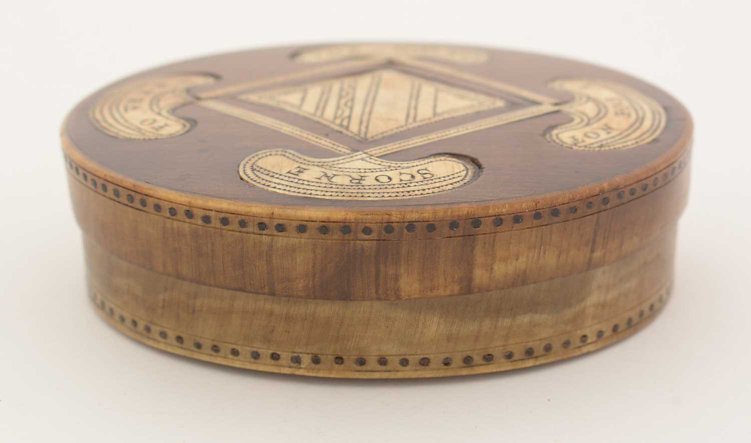 A rare James III//William and Mary treen tobacco box. - Image 3 of 8