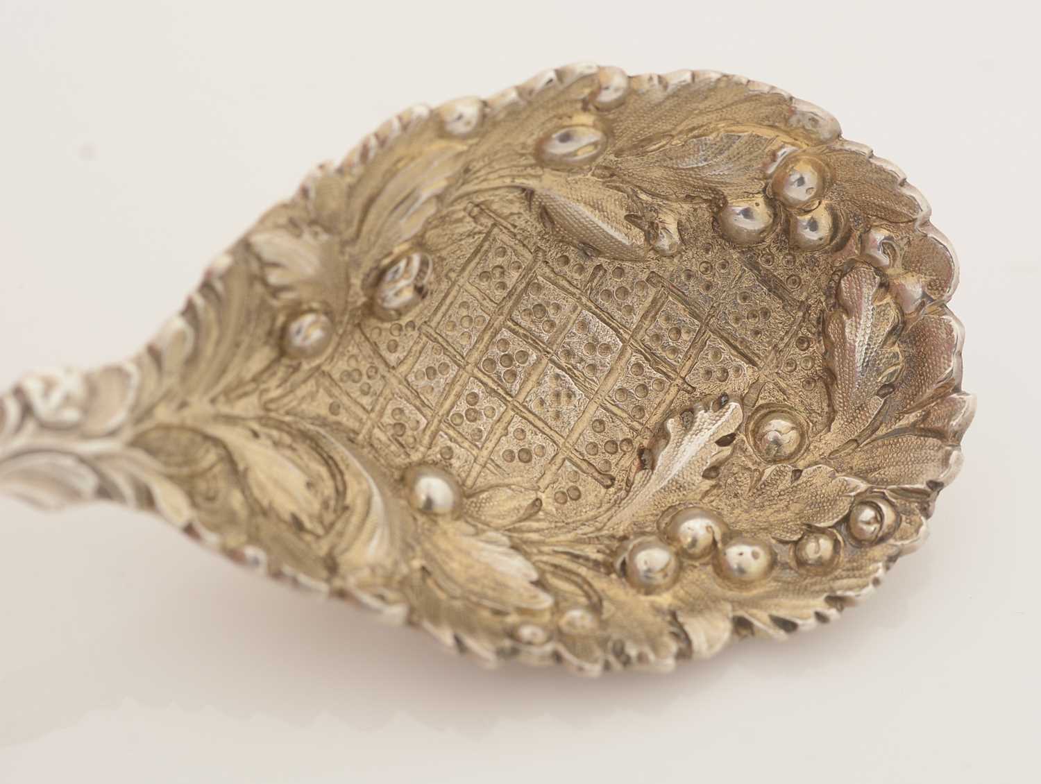 A Victorian silver cast caddy spoon. - Image 5 of 5